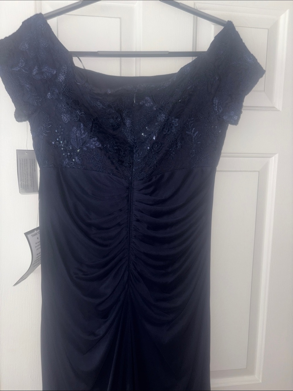 Evening gown Blue Off-Shoulder Evening Dress with Embellished Detail.NWT size 16 - Picture 8 of 12